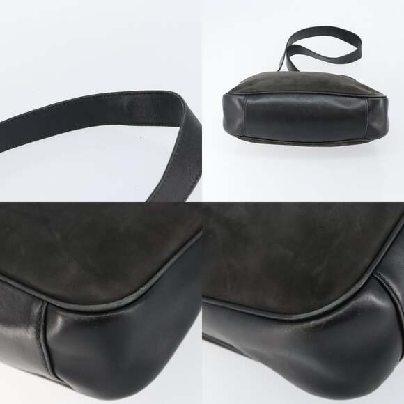 GUCCI Bamboo Hand Bag Leather Black Gold 001 2113 001 2113 - Picture 10 of 12